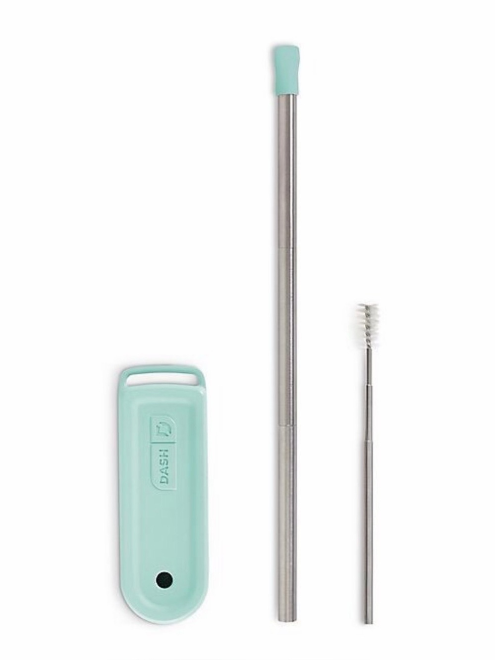 Stainless Steel Reusable Straw, Cleaning Brush, Case and Clip
